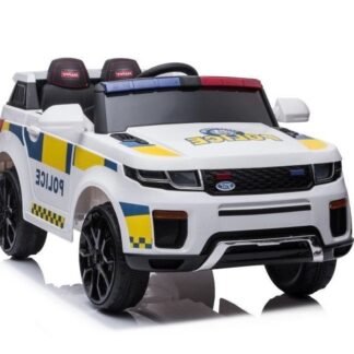 COCHE POLICIA 12V PARA NIÑOS DE 1 A 5 AÑOS, RC, BLANCO  INDA558-LE9346